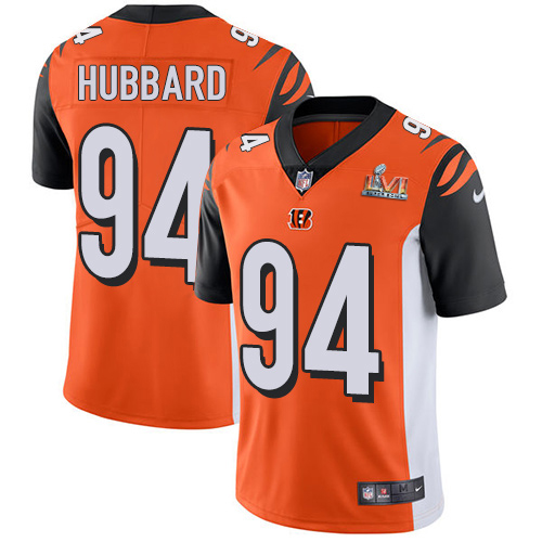Bengals #94 Sam Hubbard Orange Alternate Super Bowl LVI Patch Youth Stitched Vapor Untouchable Limited Jersey