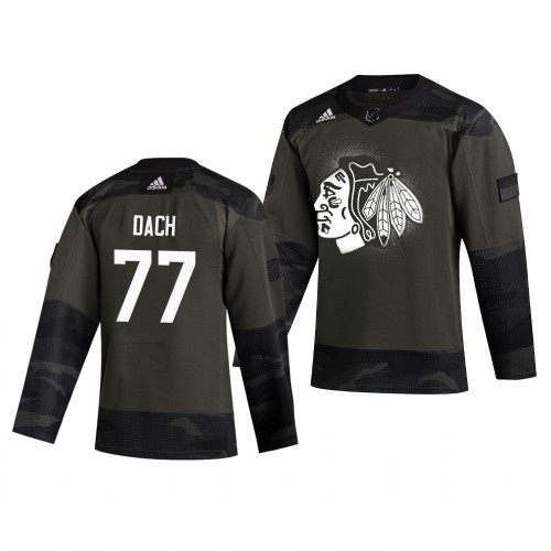 Chicago Chicago Blackhawks #77 Kirby Dach Adidas 2019 Veterans Day Men's Authentic Practice Jersey Camo Men's