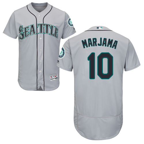Seattle Mariners #10 Mike Marjama Grey Flexbase Authentic Collection Stitched Jersey Men's