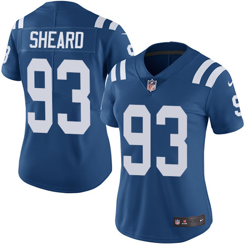 Indianapolis Colts #93 Jabaal Sheard Royal Blue Team Color Women's Stitched Vapor Untouchable Limited Jersey Womens