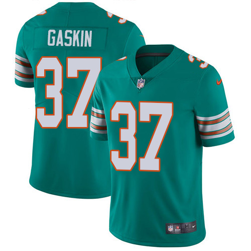 Miami Dolphins #37 Myles Gaskin Aqua Green Alternate Men's Stitched Vapor Untouchable Limited Jersey Men's