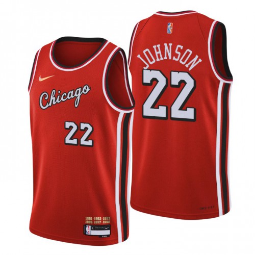 Chicago Chicago Bulls #22 Alize Johnson Mens Red 2021/22 Swingman Jersey - City Edition Mens