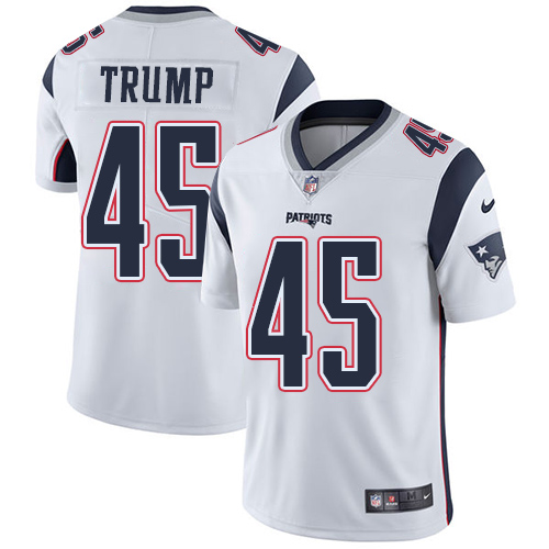 New England Patriots #45 Donald Trump White Youth Stitched Vapor Untouchable Limited Jersey Youth