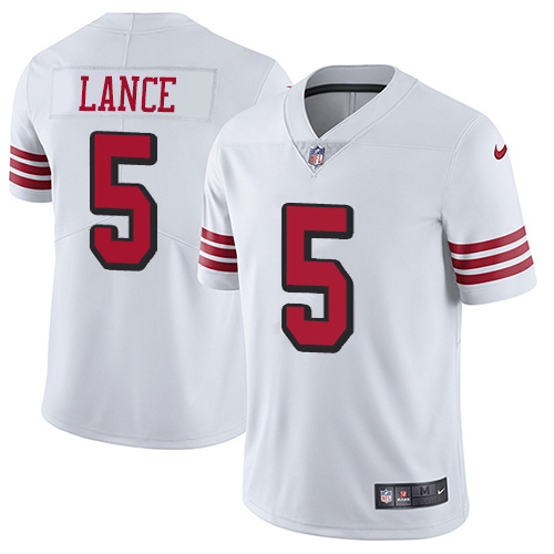 San Francisco 49ers #5 Trey Lance White Youth Stitched Limited Rush Jersey
