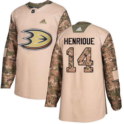Adidas Anaheim Ducks #14 Adam Henrique Camo Authentic 2017 Veterans Day Stitched Jersey Men's