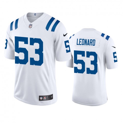 Indianapolis Indianapolis Colts #53 Darius Leonard Men's White 2020 Vapor Limited Jersey Men's