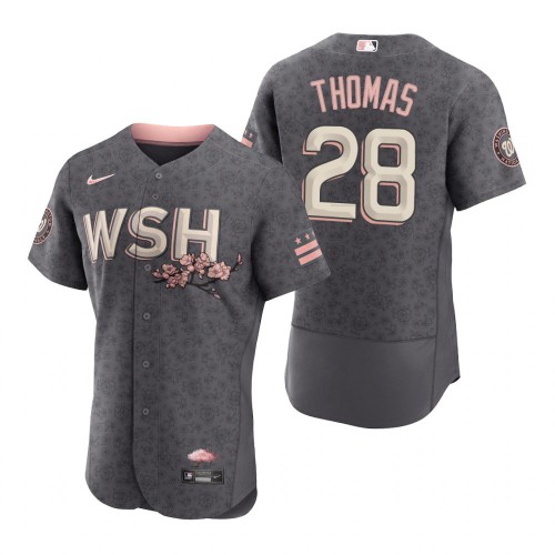 Washington Washington Nationals #28 Lane Thomas Men's Authentic Gray 2022 City Connect Jersey Men's