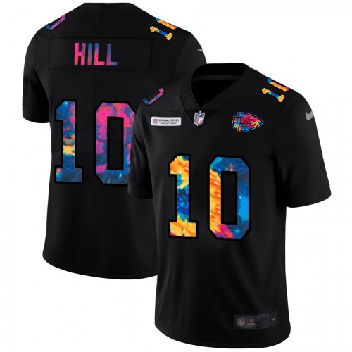 Kansas City Kansas City Chiefs #10 Tyreek Hill Men's Multi-Color Black 2020 Crucial Catch Vapor Untouchable Limited Jersey Men's
