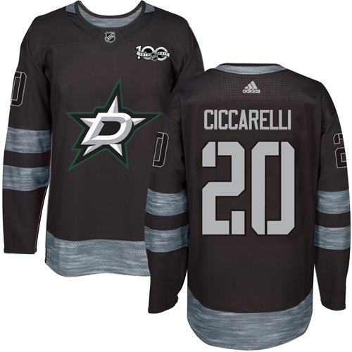 Adidas Dallas Stars #20 Dino Ciccarelli Black 1917-2017 100th Anniversary Stitched Jersey Men's