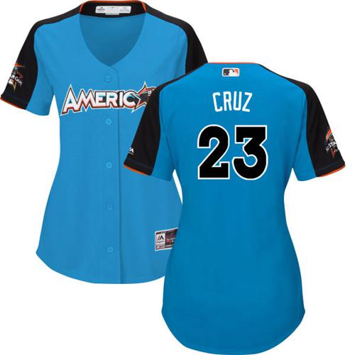 Seattle Mariners #23 Nelson Cruz Blue 2017 All-Star American League Women's Stitched Jersey Womens