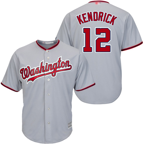 Washington Nationals #12 Howie Kendrick Grey Cool Base Stitched Jersey Men's