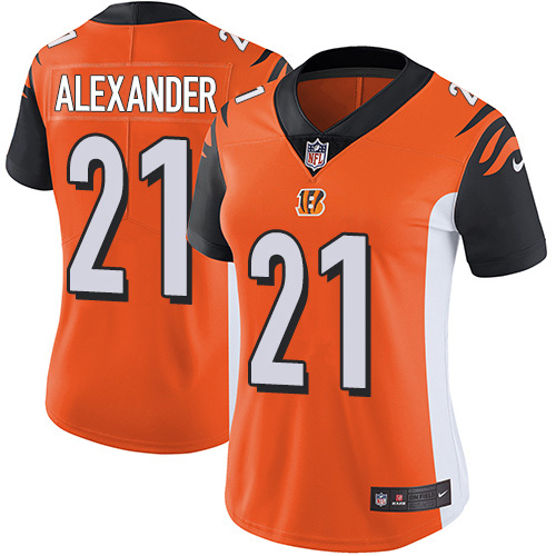 Cincinnati Bengals #21 Mackensie Alexander Orange Alternate Women's Stitched Vapor Untouchable Limited Jersey Womens