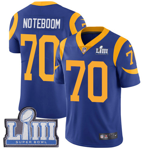 Los Angeles Rams #70 Joseph Noteboom Royal Blue Alternate Super Bowl LIII Bound Men's Stitched Vapor Untouchable Limited Jersey Men's
