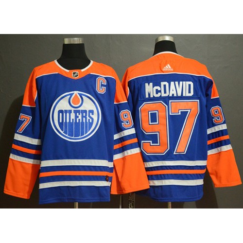 Adidas Edmonton Oilers #97 Connor McDavid Royal Blue Alternate Authentic Stitched Jersey Men's