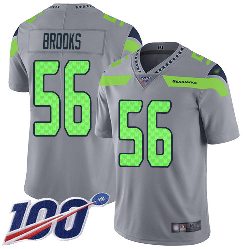 Seattle Seahawks #56 Jordyn Brooks Gray Youth Stitched Limited Inverted Legend 100th Season Jersey Youth