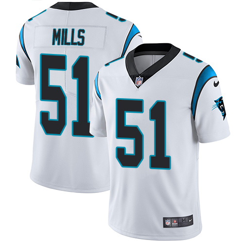 Carolina Panthers #51 Sam Mills White Youth Stitched Vapor Untouchable Limited Jersey Youth