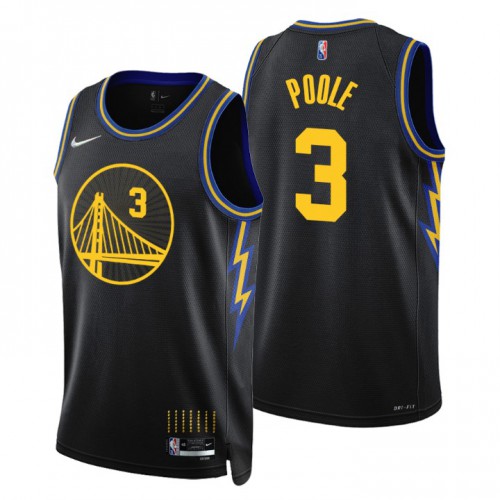 Golden State Golden State Warriors #3 Jordan Poole Mens Black 2021/22 Swingman Jersey - City Edition Mens