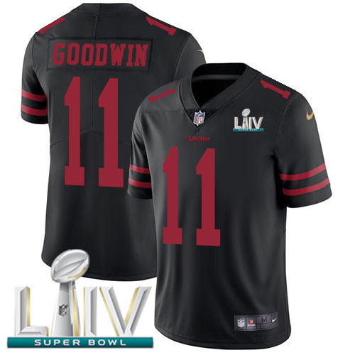 San Francisco 49ers #11 Marquise Goodwin Black Super Bowl LIV 2020 Alternate Youth Stitched Vapor Untouchable Limited Jersey Youth
