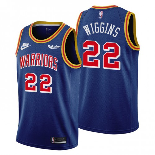 Golden State Golden State Warriors #22 Andrew Wiggins Youth Releases Classic Edition 75th Anniversary Jersey Blue Youth