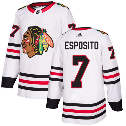 Adidas Chicago Blackhawks #7 Tony Esposito White Road Authentic Stitched Jersey Men's