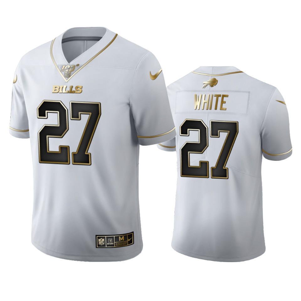Buffalo Bills #27 Tre'Davious White Men's White Golden Edition Vapor Limited 100 Jersey