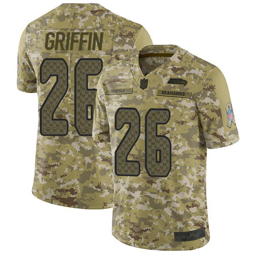 Seattle Seahawks #26 Shaquem Griffin Camo Men's Stitched Limited 2018 Salute To Service Jersey Men's