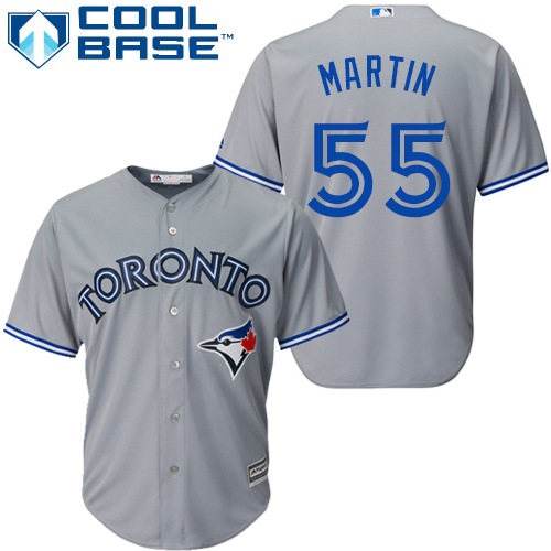 Toronto Blue Jays #55 Russell Martin Grey Cool Base Stitched Youth Jersey Youth