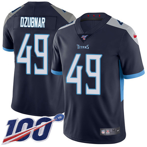 Tennessee Titans #49 Nick Dzubnar Navy Blue Team Color Youth Stitched 100th Season Vapor Untouchable Limited Jersey Youth