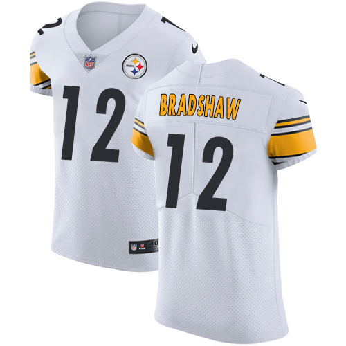 Steelers #12 Terry Bradshaw White Men's Stitched Vapor Untouchable Elite Jersey