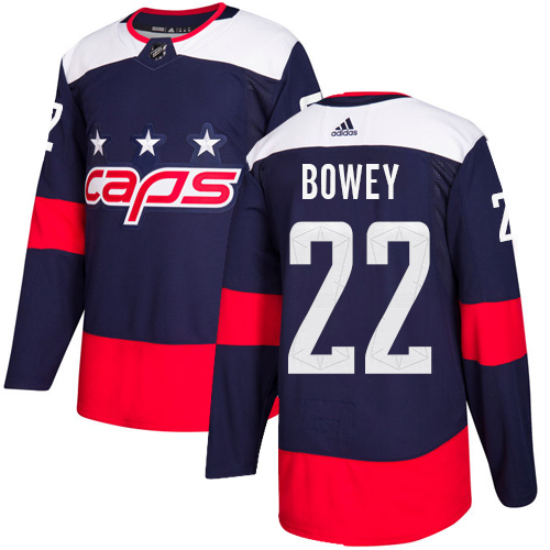 Adidas Washington Capitals #22 Madison Bowey Navy Authentic 2018 Stadium Series Stitched Jersey Men's