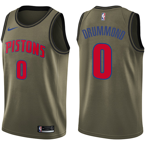 Detroit Pistons #0 Andre Drummond Green Salute to Service Youth Swingman Jersey Youth