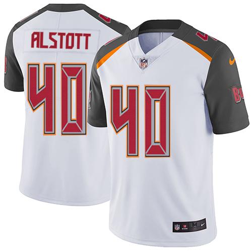 Buccaneers #40 Mike Alstott White Men's Stitched Vapor Untouchable Limited Jersey