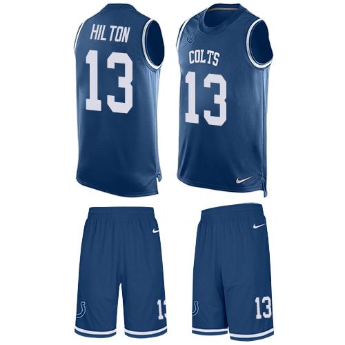 Colts #13 T.Y. Hilton Royal Blue Team Color Men's Stitched Limited Tank Top Suit Jersey