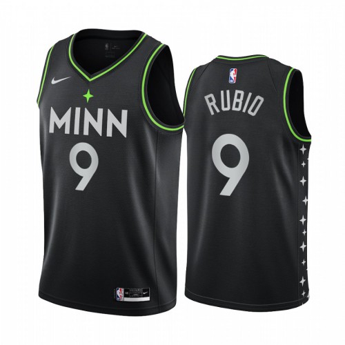 Minnesota Timberwolves #9 Ricky Rubio Black Womens Swingman 2020-21 City Edition Jersey Womens