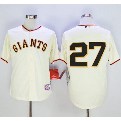 San Francisco Giants #27 Juan Marichal Cream Cool Base Stitched Jersey Men's