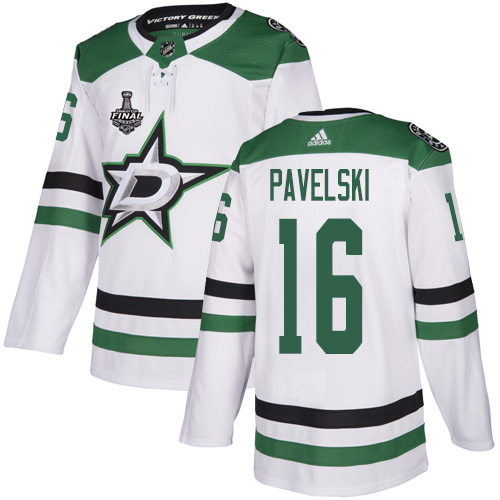 Adidas Dallas Stars #16 Joe Pavelski White Road Authentic 2020 Stanley Cup Final Stitched Jersey Men's
