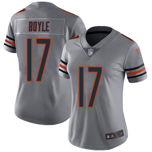 Bears #17 Tim Boyle Silver Women's Stitched Limited Inverted Legend Jersey
