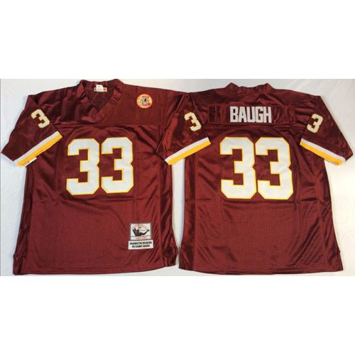 Mitchell And Ness Washington Commanders #33 Sammy Baugh Red Throwback Stitched Jersey Men's