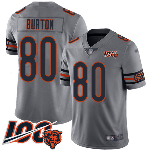 Chicago Bears #80 Trey Burton Silver Youth Stitched Limited Inverted Legend 100th Season Jersey Youth