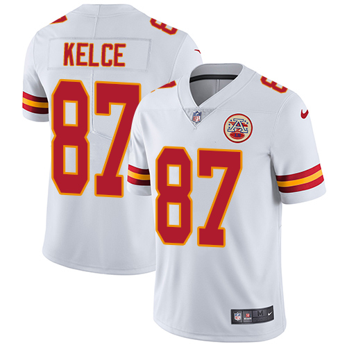 Chiefs #87 Travis Kelce White Youth Stitched Vapor Untouchable Limited Jersey