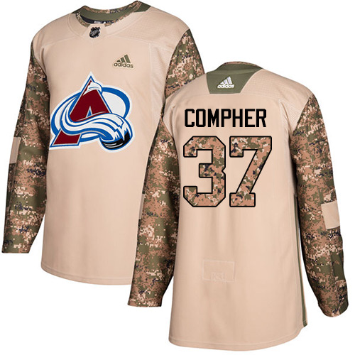 Adidas Colorado Avalanche #37 J.T. Compher Camo Youth Authentic 2017 Veterans Day Stitched Jersey Youth
