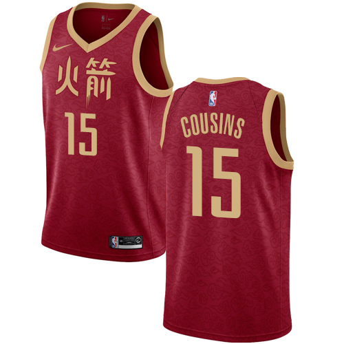 Houston Rockets #15 DeMarcus Cousins Red Youth Swingman City Edition 2018/19 Jersey Youth
