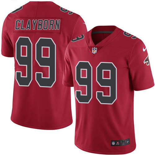 Atlanta Falcons #99 Adrian Clayborn Red Men's Stitched Limited Rush Jersey Men's