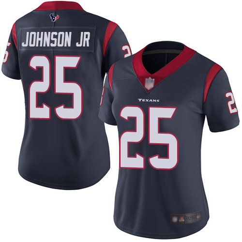 Houston Texans #25 Duke Johnson Jr Navy Blue Team Color Women's Stitched Vapor Untouchable Limited Jersey Womens