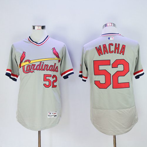 St.Louis Cardinals #52 Michael Wacha Grey Flexbase Authentic Collection Cooperstown Stitched Jersey Men's