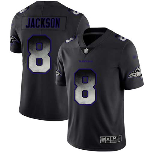 Ravens #8 Lamar Jackson Black Men's Stitched Vapor Untouchable Limited Smoke Fashion Jersey