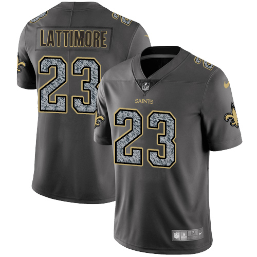 New Orleans Saints #23 Marshon Lattimore Gray Static Youth Stitched Vapor Untouchable Limited Jersey Youth