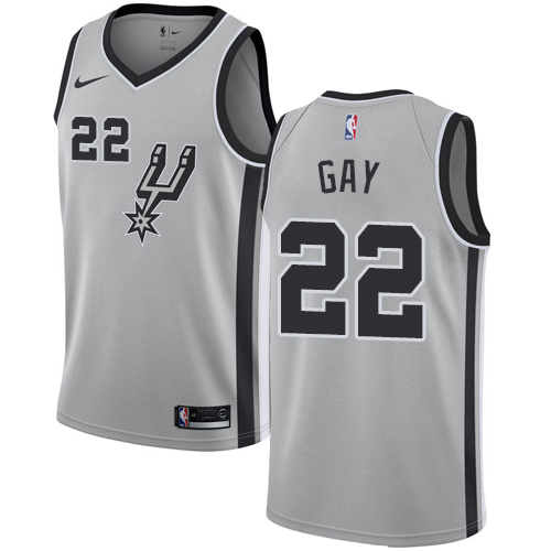 San Antonio Spurs #22 Rudy Gay Silver Youth Swingman Statement Edition Jersey Youth