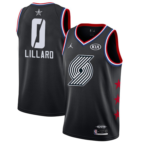 Portland Trail Blazers #0 Damian Lillard Black Womens Jordan Swingman 2019 All-Star Game Jersey Womens