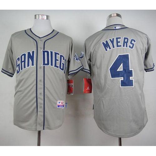 San Diego Padres #4 Wil Myers Grey Cool Base Stitched Jersey Men's